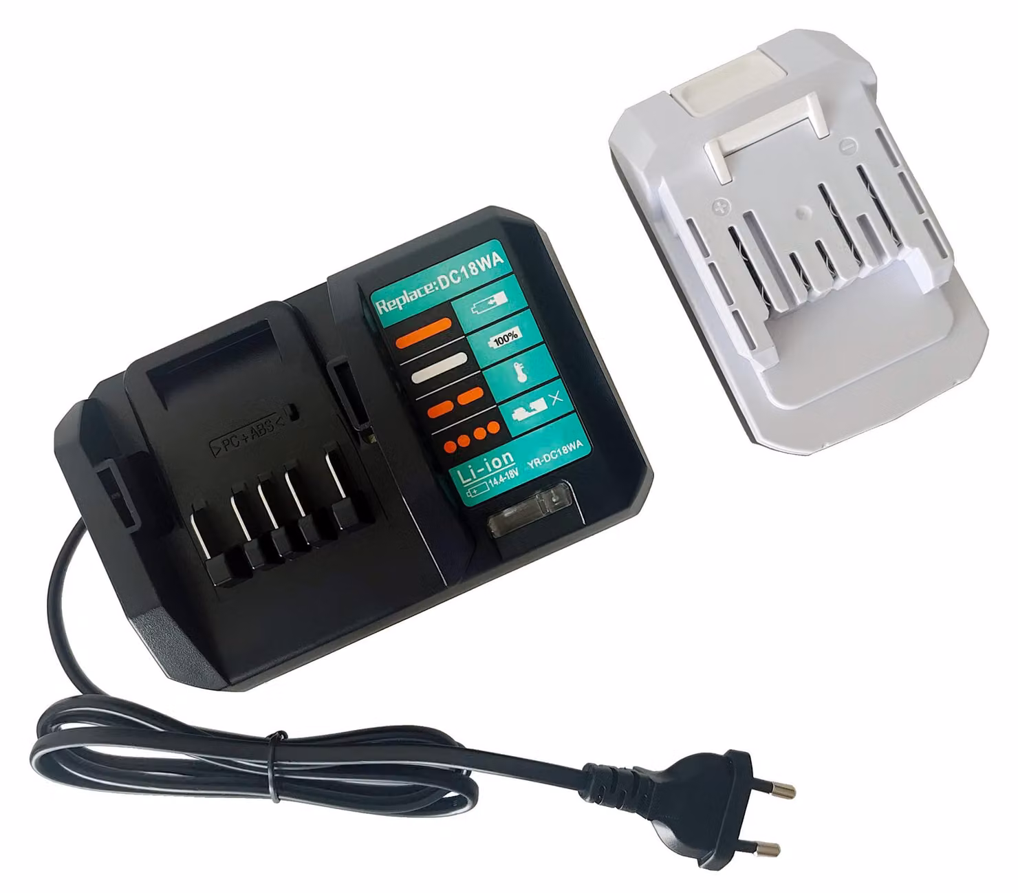 Batteria di ricambio da 18V e 36Wh e caricabatterie, compatibili con avvitatori a percussione