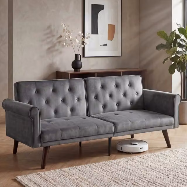 Divano Letto 2 in 1 Reclinabile ¨C MINIMAL ¨C Grigio, Multifunzionale