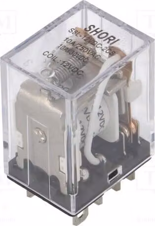 1 relè: bobina elettromagnetica, 12 VDC, 10 A / 277 VAC, 900 mW, modello S8L-12VDC-2CS