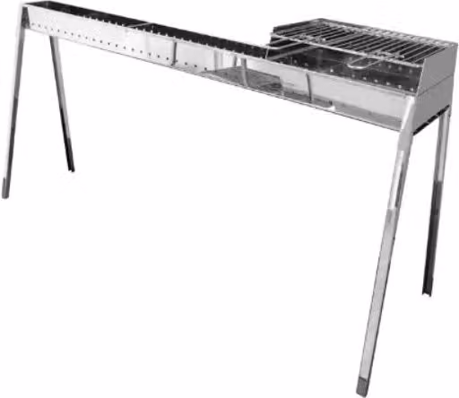 Barbecue a carbone Lisa Milano Grill per arrosticini in acciaio inox color argento con kit paratia e griglia