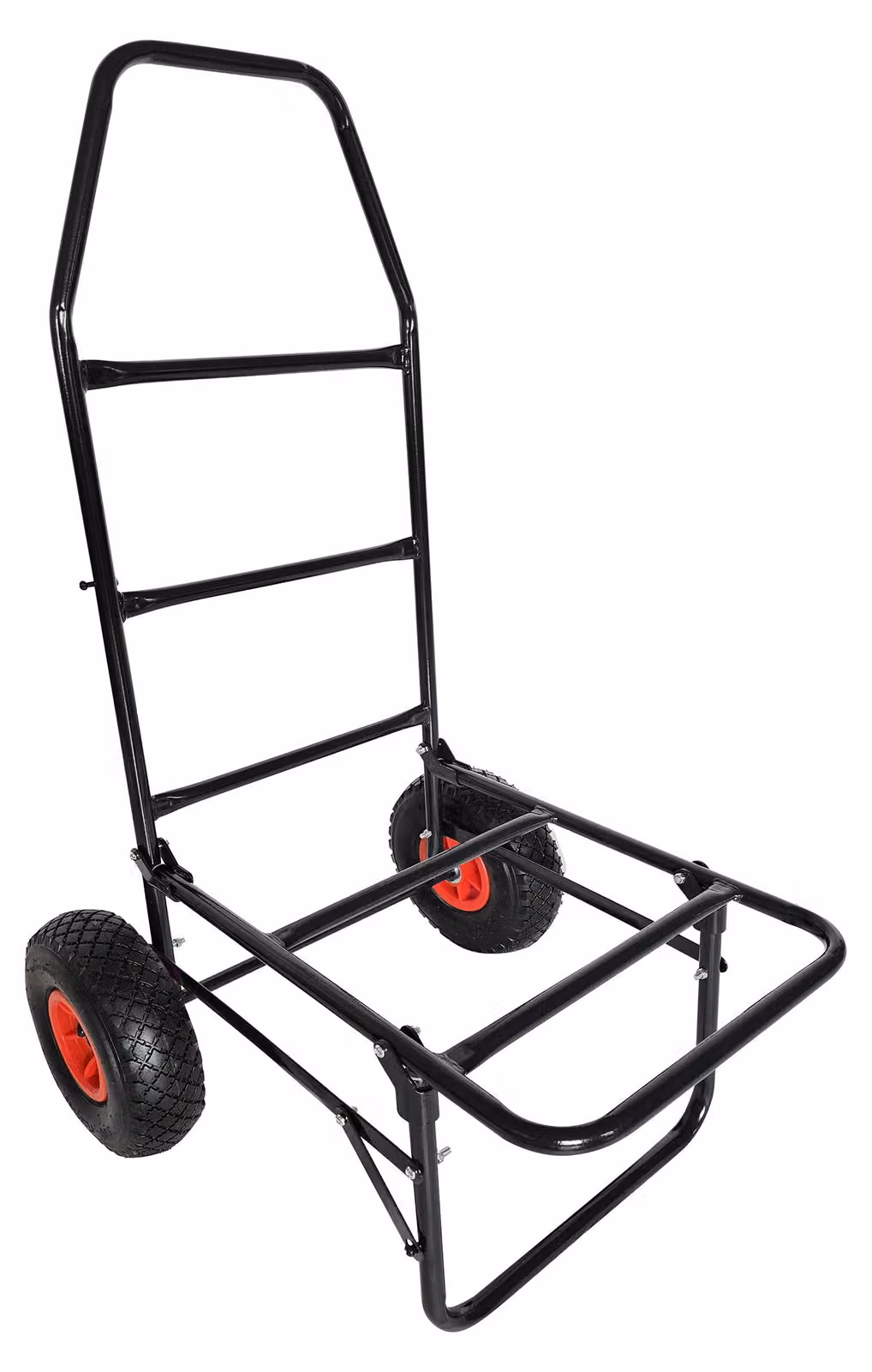 Carrello da trasporto Relaxdays, carrello pieghevole, dimensioni: 102x50x37 cm, ruote pneumatiche, fino a 80 kg, carrello da carico, acciaio, nero