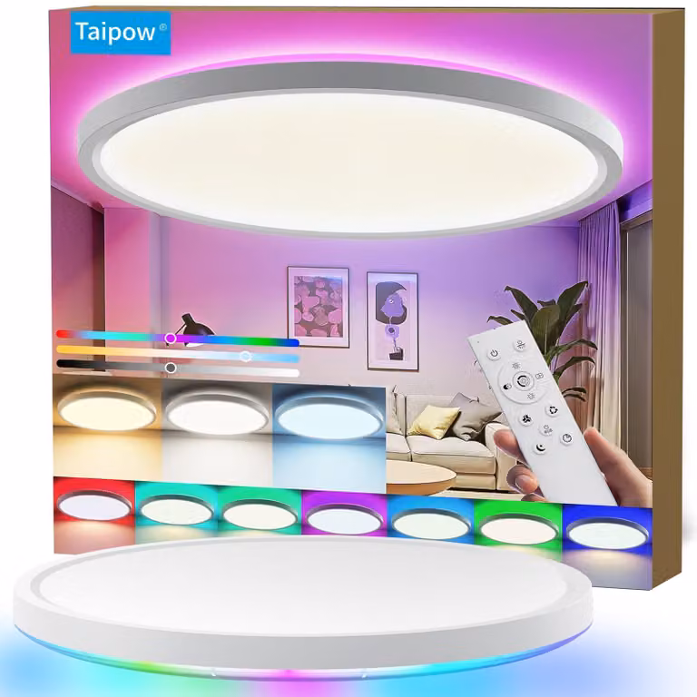 Plafoniera LED dimmerabile, 24W, diametro 30cm, temperatura di colore regolabile da 3000K a 6500K