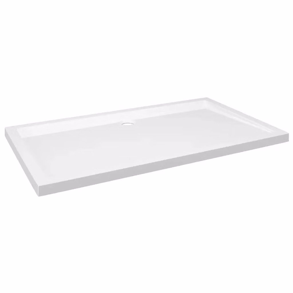 Piatto doccia rettangolare vidaXL in plastica bianca, da incasso, L: 120 cm, P: 70 cm – 2