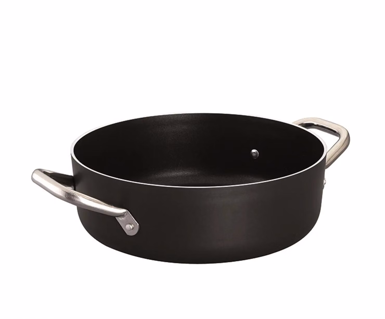 Casseruola bassa in alluminio antiaderente con maniglie in acciaio inox, spessore 5 mm, diam. 20cm