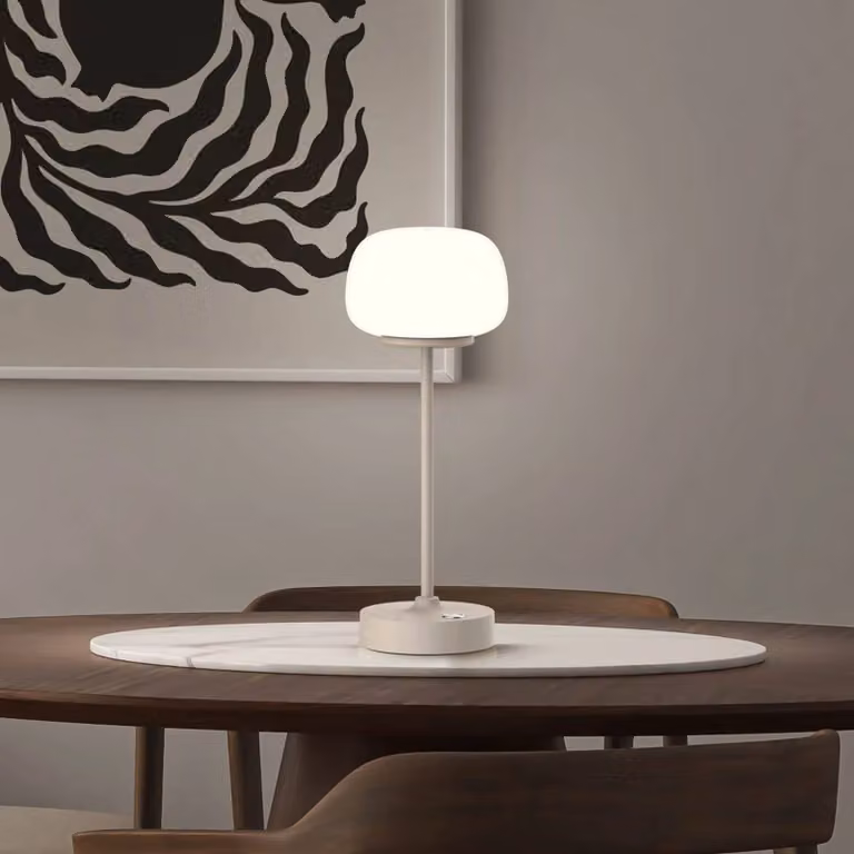 Näve Lampada da tavolo a LED Pina, dimmerabile, Crema / Ambra, Soggiorno / Sala da pranzo, Metallo, Moderno, Lampada da tavolo LED