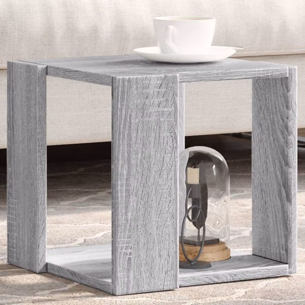 vidaXL Tavolino da Salotto Moderno Grigio in Legno e MDF L/P/H: 32 x 32 x 30 cm