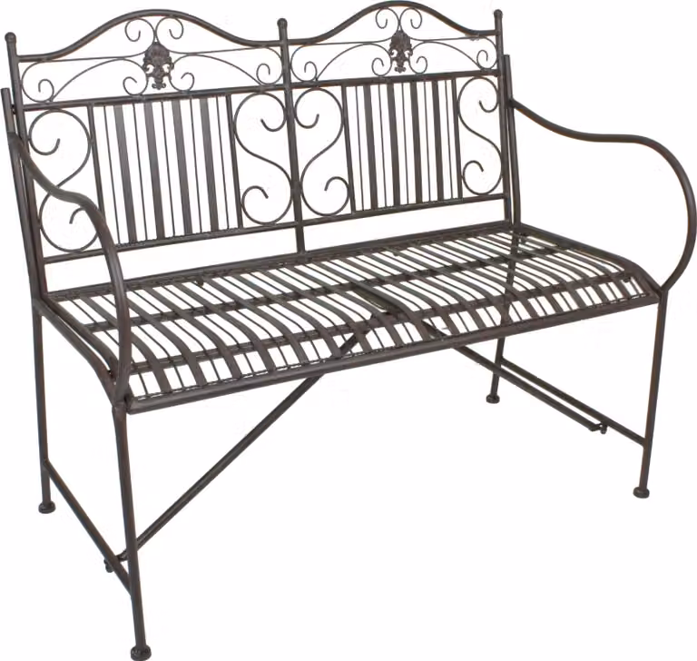 Panchina da giardino Mangan 950507, metallo nero-marrone, 106 cm