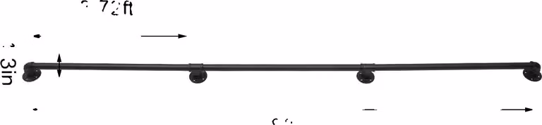 corrimano 8FT, design moderno, ferro zincato resistente, nero