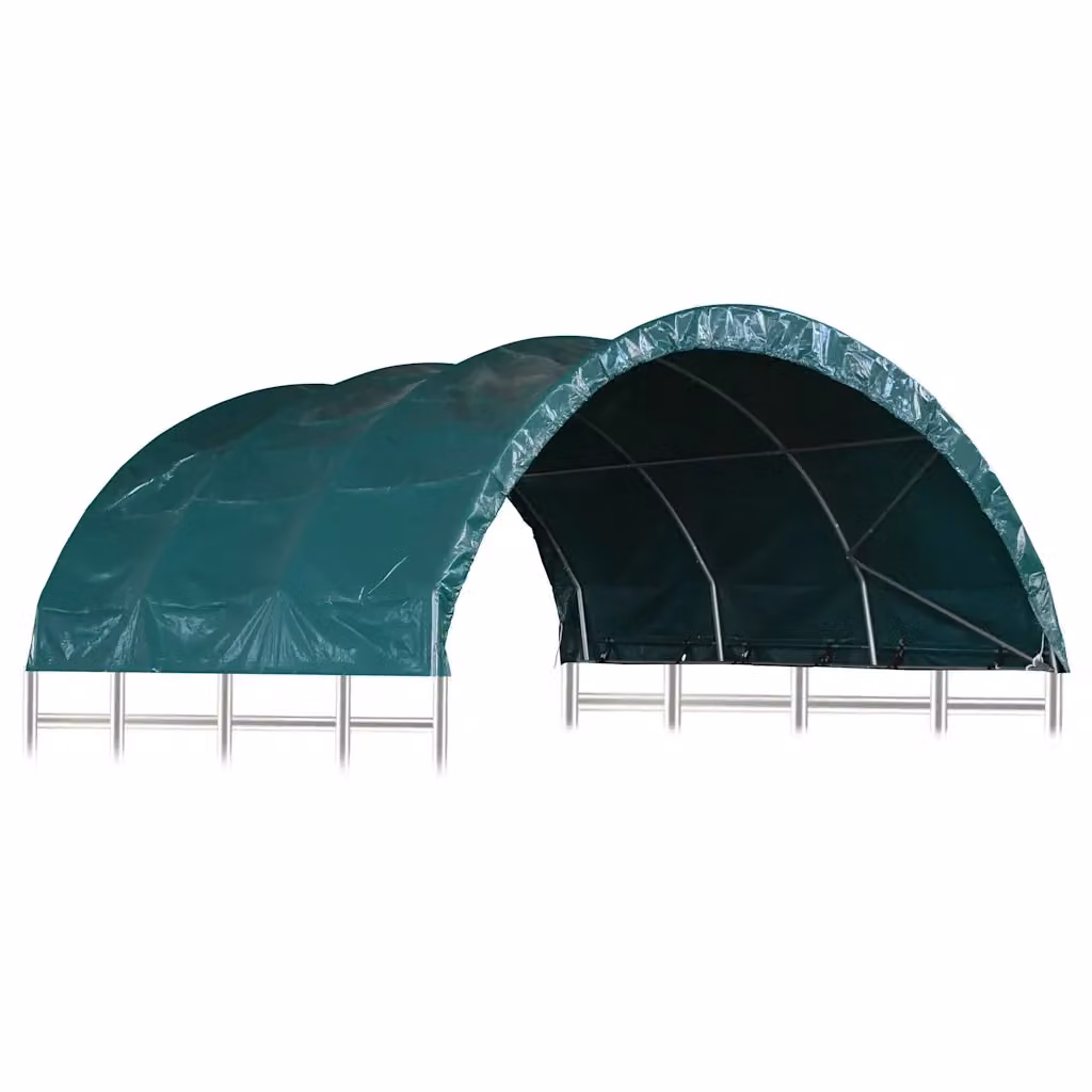 Tenda per bestiame in PVC e acciaio Videx colore verde L/P: 3,7 x 3,7 m – 2