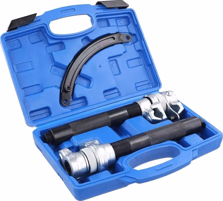 Set di attrezzi per compressori per molle elicoidali, apertura ganasce 2,7-10,6 pollici, carico massimo 2645 libbre, borsa di trasporto inclusa, compressore per utensili