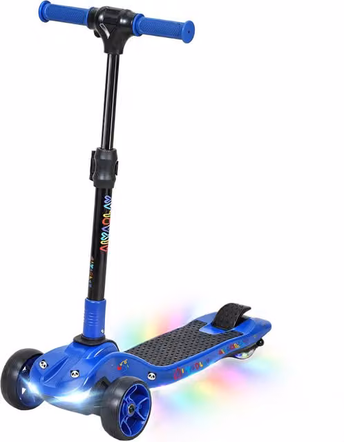 Monopattino elettrico pieghevole AIYAPLAY per bambini dai 6 anni in su, 3 ruote, velocità massima 8 km/h, blu, L/P/H: 64 x 29 x 83 cm