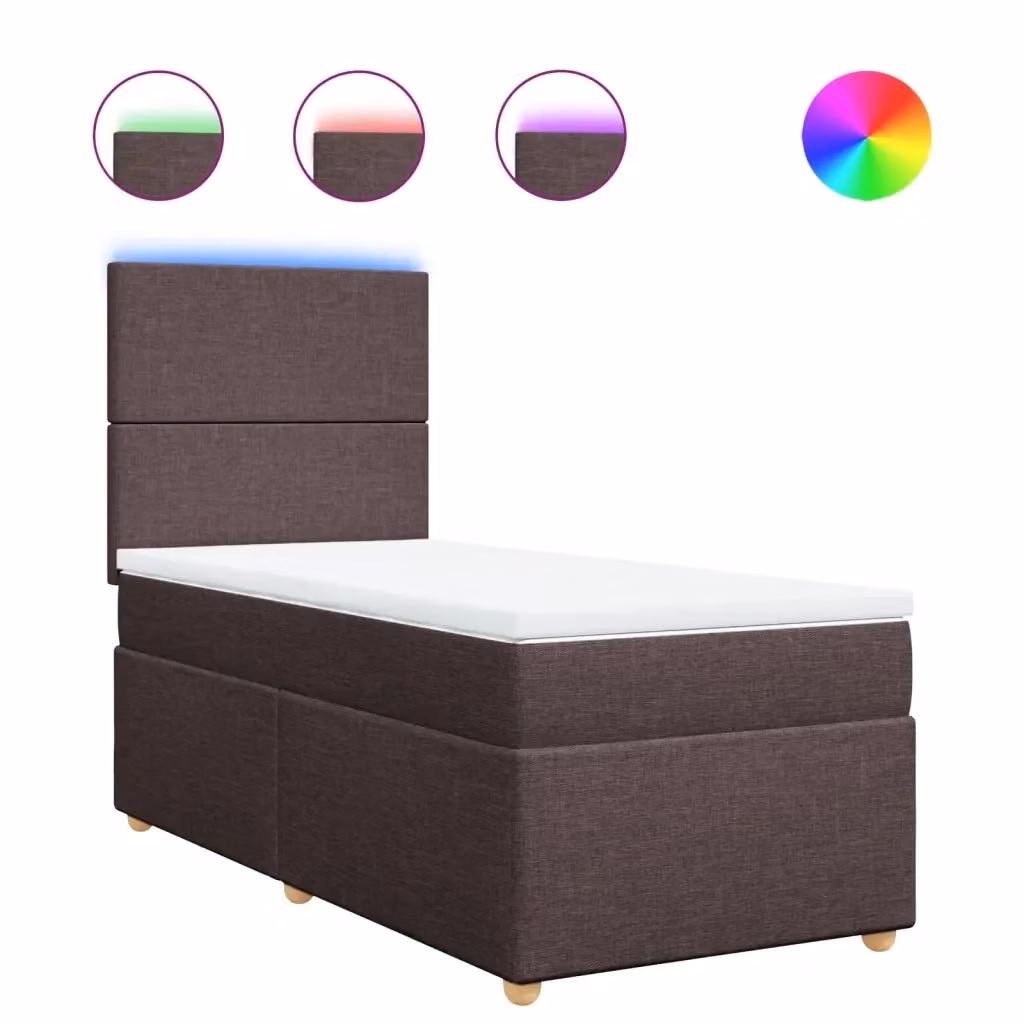 Letto Ibrido con Giroletto a Molle e Materasso vidaXL, Marrone e Bianco, L/P/H: 90 x 200 x 150,5 cm – 2
