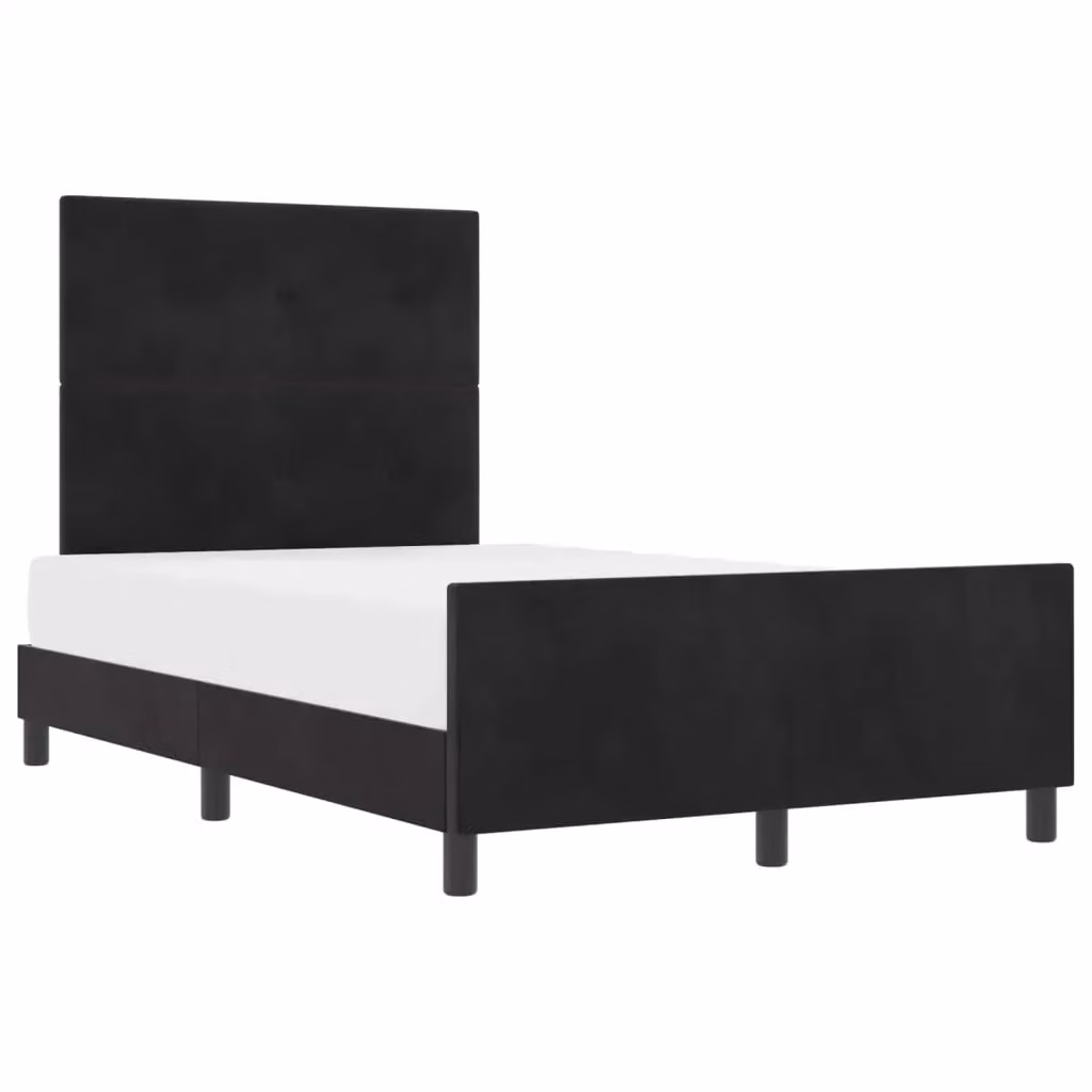 Letto a molle con testiera vidaXL in velluto nero L/P/H: 120 x 200 x 126 cm – 2