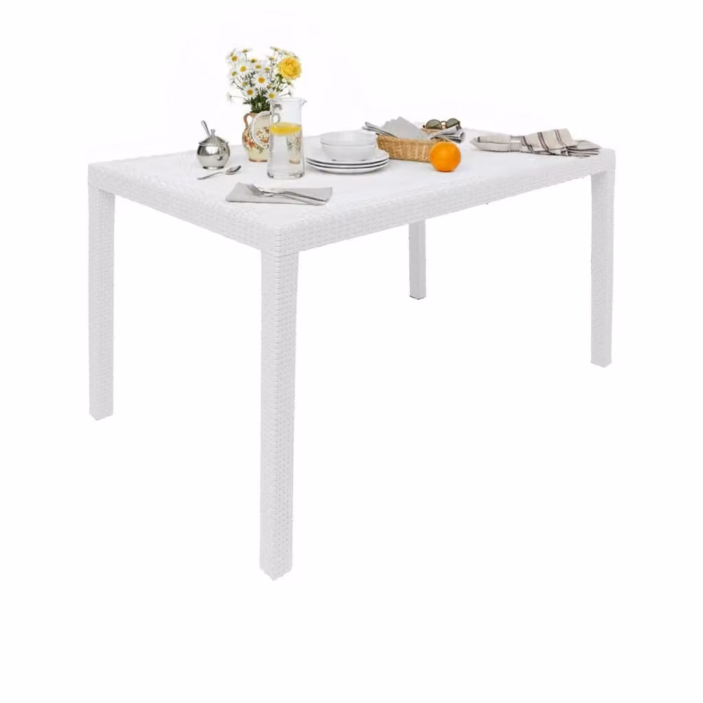 Tavolo da esterno rettangolare DMORA Bianco L: 150 cm, P: 90 cm, H: 72 cm – 2