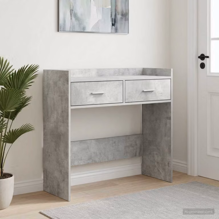 vidaXL Tavolo consolle moderno in MDF Grigio, L 90 x P 35 x H 80 cm