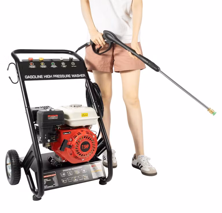 Idropulitrice a benzina, 7,5 cavalli, pressione di 2200 psi, peso 30 kg, con 5 ugelli