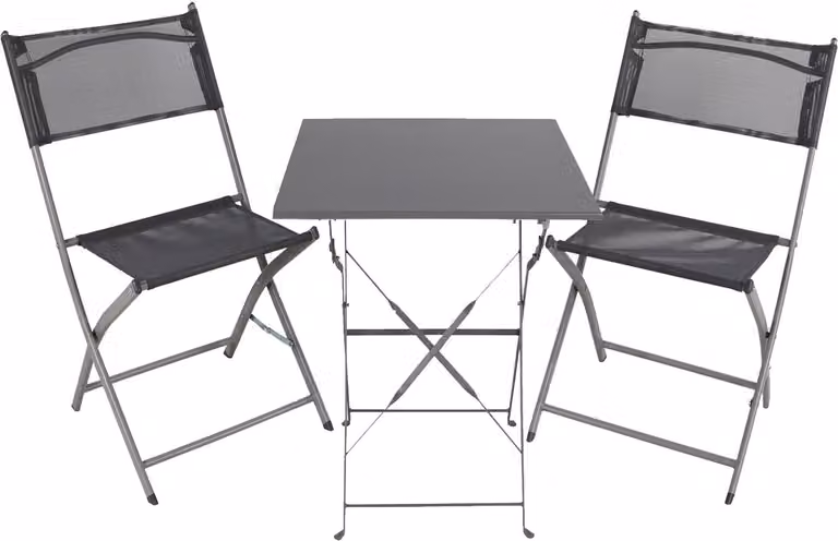 set 3 pezzi bistrot da giardino set mobili da esterno balcone antracite pieghevole