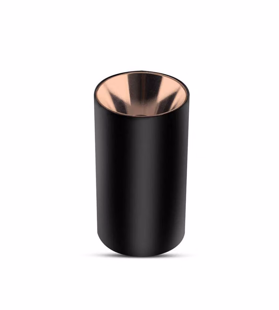 Portafaretto LED Montaggio a Plafone Rotondo GU10 Corpo Nero Riflettore Oro Rosa