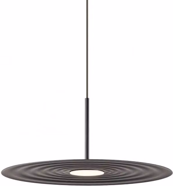 Lampada a sospensione LED Redo Group Lake in metallo e alluminio, design moderno rotondo, disponibile in bianco, nero, verde o terracotta