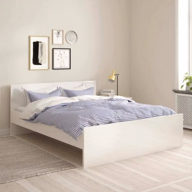Letto matrimoniale Kaitak DMORA in legno MDF bianco lucido L/P/H: 166 x 206,6 x 80 cm – 1