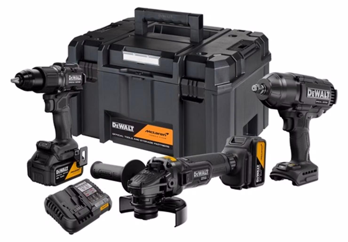 Set di utensili a batteria DeWalt DCK3222MP2T-QW | McLaren | 18 V | 3 utensili | Set di 2 batterie da 5 Ah