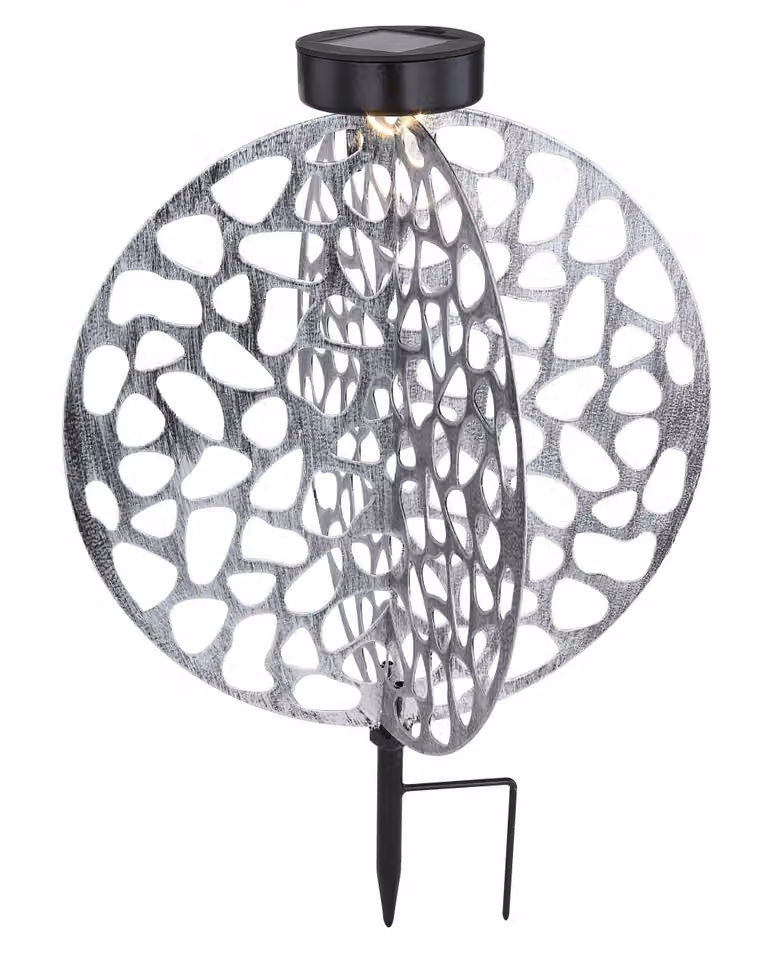 Globo luce solare in metallo color argento, 1Xled