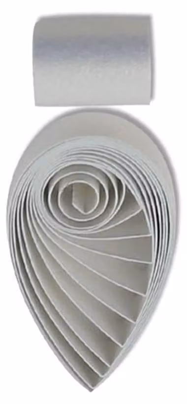 Carta metallizzata per quilling, 5 mm, 60 strisce, 54 cm, bianca