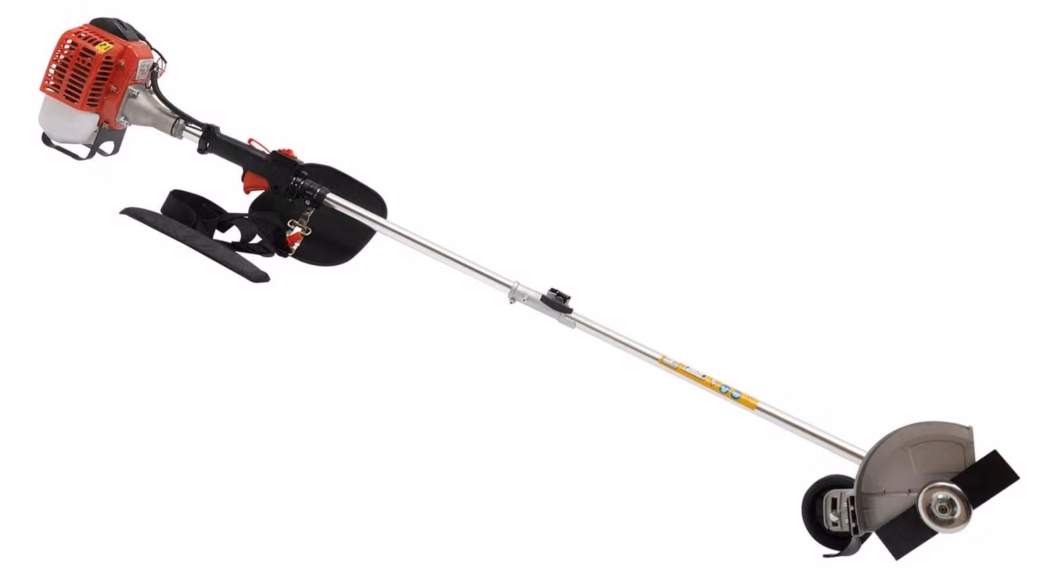 Decespugliatore a benzina - Motore a 2 tempi da 26 cc - 2 teste di taglio - 0,65 kW, 8500 giri/min - Cinghia e maniglia - Colore: rosso