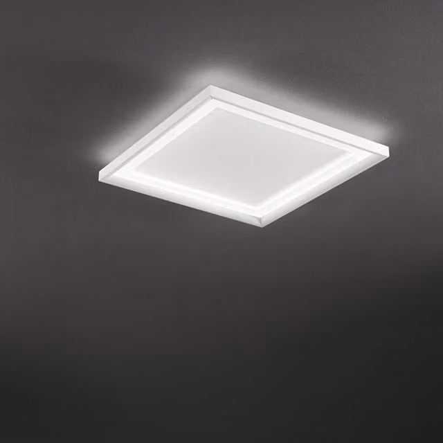 Plafoniera Moderna Panel Metallo Bianco Led 40W 3000K Ip20