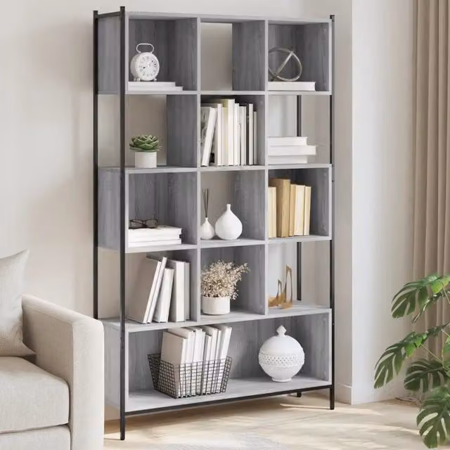 Libreria Grigio Sonoma 102x28x172 cm in Legno Multistrato 3213660