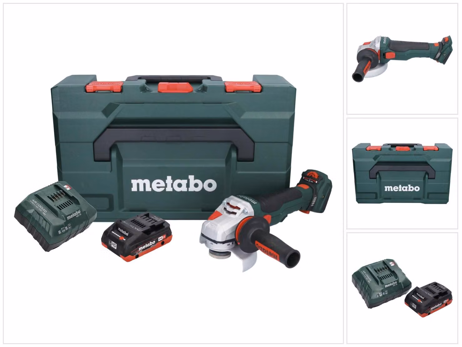 Metabo WVB 18 LTX BL 15-125 Smerigliatrice angolare a batteria Quick 18 V 125 mm senza spazzole + 1x batteria ricaricabile 4,0 Ah + caricatore + metaBOX