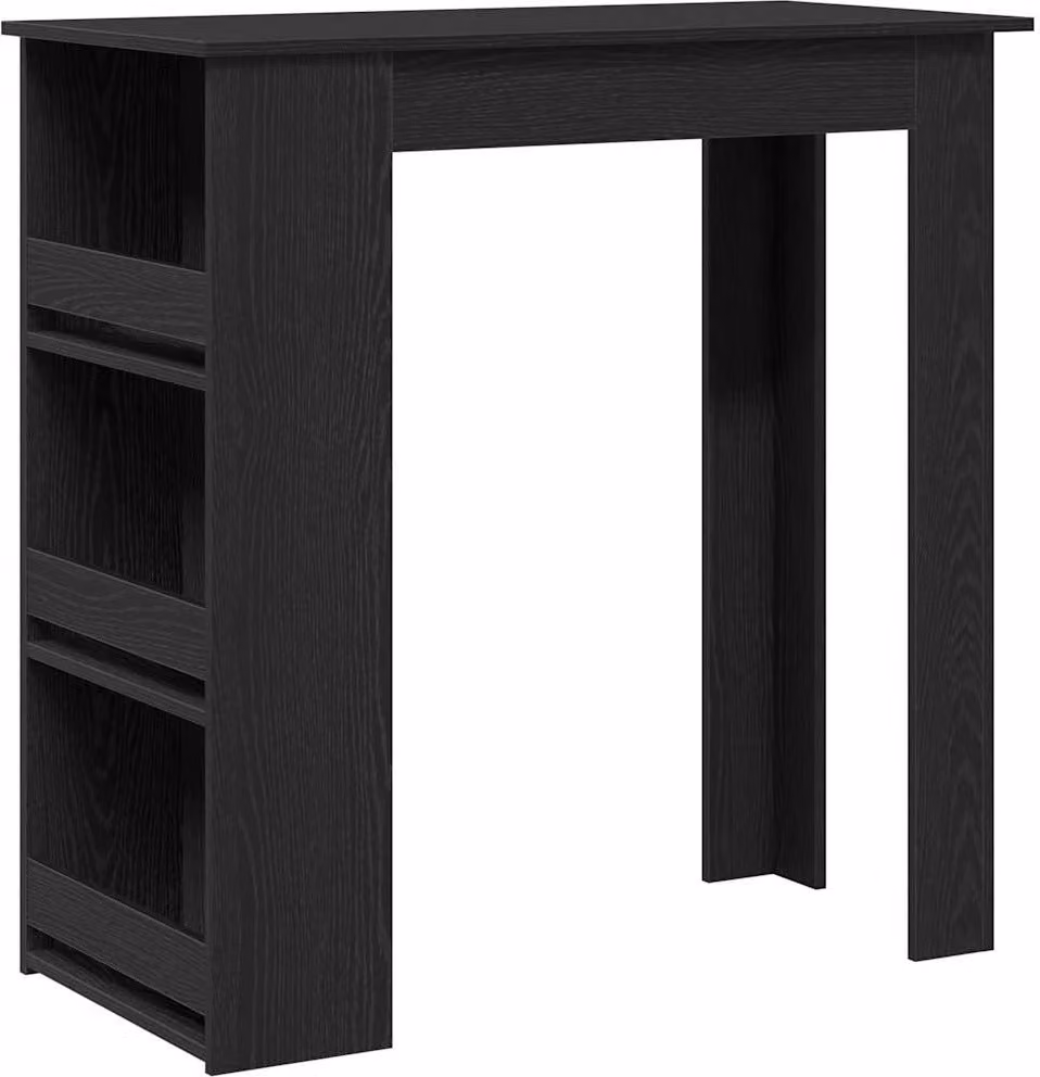 Tavolo da Bar con Ripiani Rovere Nero 102x50x103,5cm Truciolato