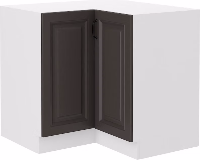 Armadietto inferiore ad angolo SOPHIA - 90x90 cm, grigio scuro / bianco