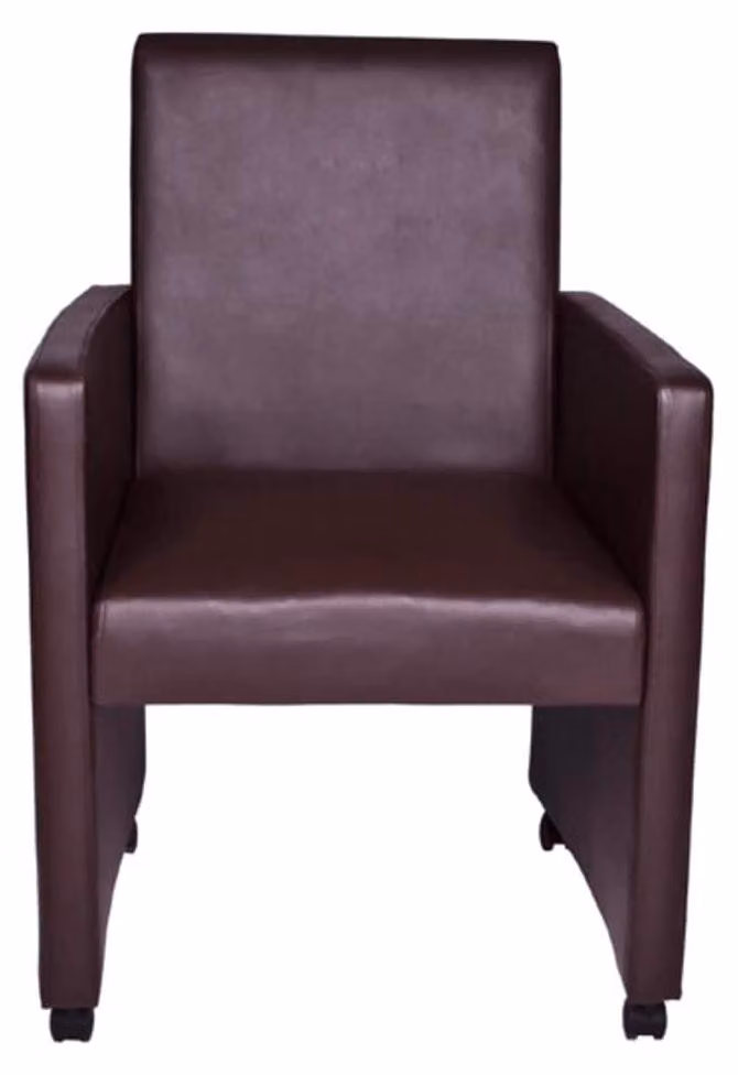 Sedia da pranzo - Sedia - Sedia a conchiglia - Sedia girevole - Sedia con braccioli - Ecopelle - Con rotelle - Comfort ergonomico