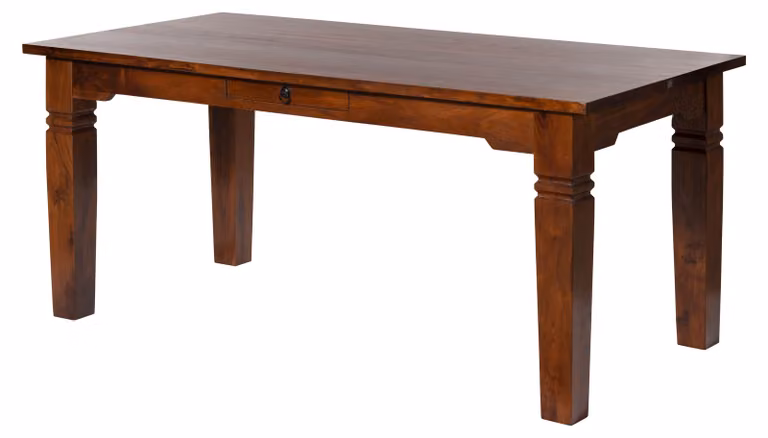 MASSIVMOEBEL24 | tavolo da pranzo in legno di Acacia 140x90x76 nougat laccato OXFORD #602