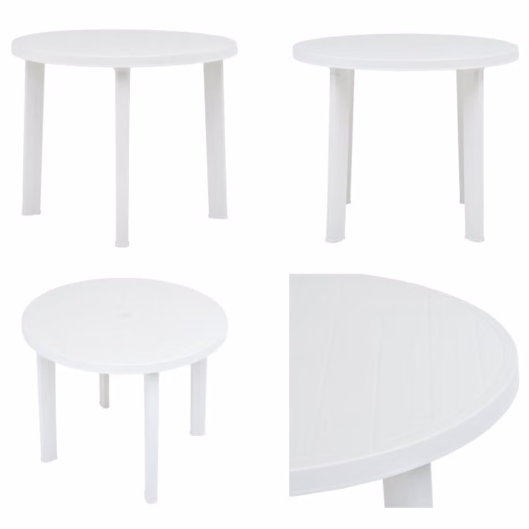 vidaXL Tavolo da giardino bianco 89 cm in plastica - Tavolo - Tavoli - Tavolo da bistrot - Tavoli da bistrot