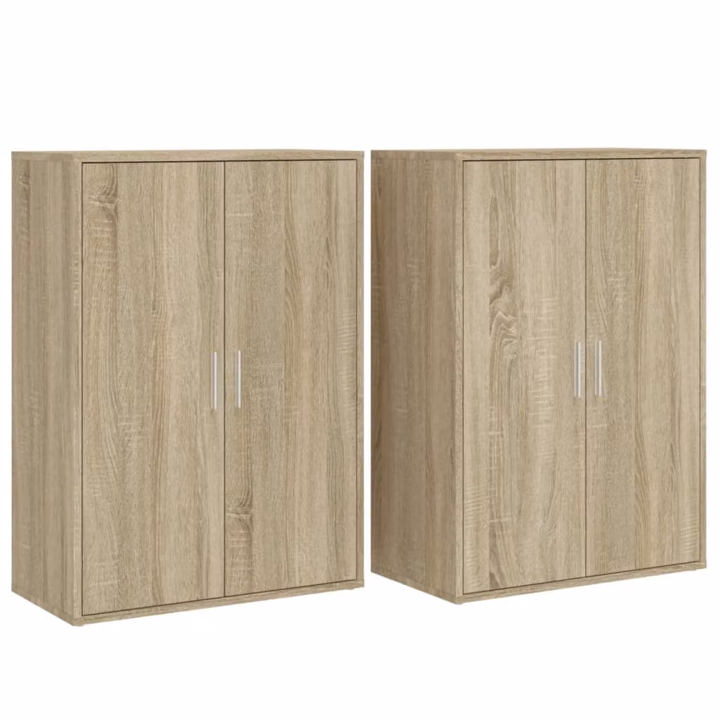 Credenze 2 pz Rovere Sonoma 60x31x84 cm in Legno Multistrato