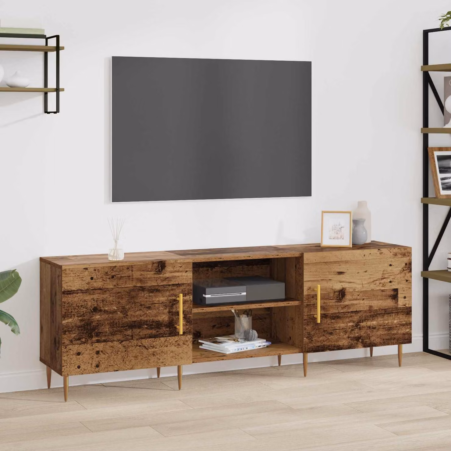 Mobile TV vidaXL moderno in legno marrone L: 150 cm, P: 30 cm, H: 50 cm