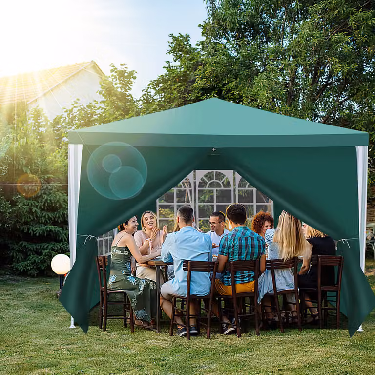 Tenda gazebo da giardino Jopassy - Tenda per feste robusta e di alta qualità con pergola verde 3x3m