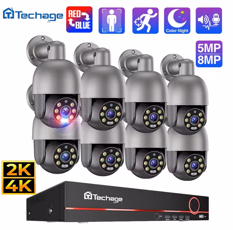 Sistema di videosorveglianza - 6 telecamere da 5MP - Registratore NVR a 8 canali - Alloggiamento in plastica