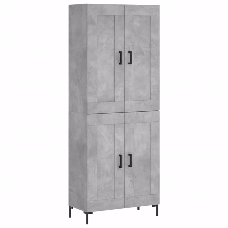 Credenza Grigio Cemento 69,5x34x180 cm in Legno Multistrato