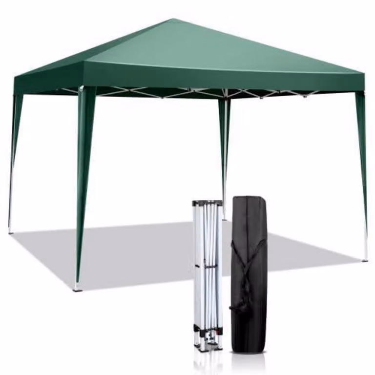 Gazebo da 3x3 metri, impermeabile, con protezione UV 50+, di colore verde, senza pareti