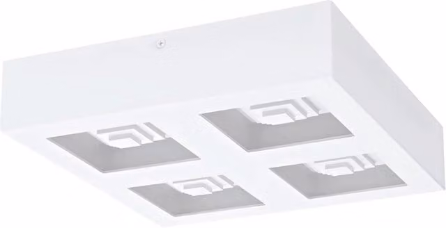 Plafoniera Moderna Eglo Ferreros Bianca con 4 Luci LED Integrate 6,3W
