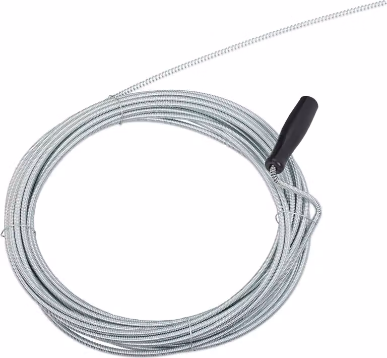 Relaxdays Spirale per pulizia tubi 10 m, pulizia meccanica dei tubi, spirale per scarichi WC, doccia, lavabo, Ø 5 mm, argento