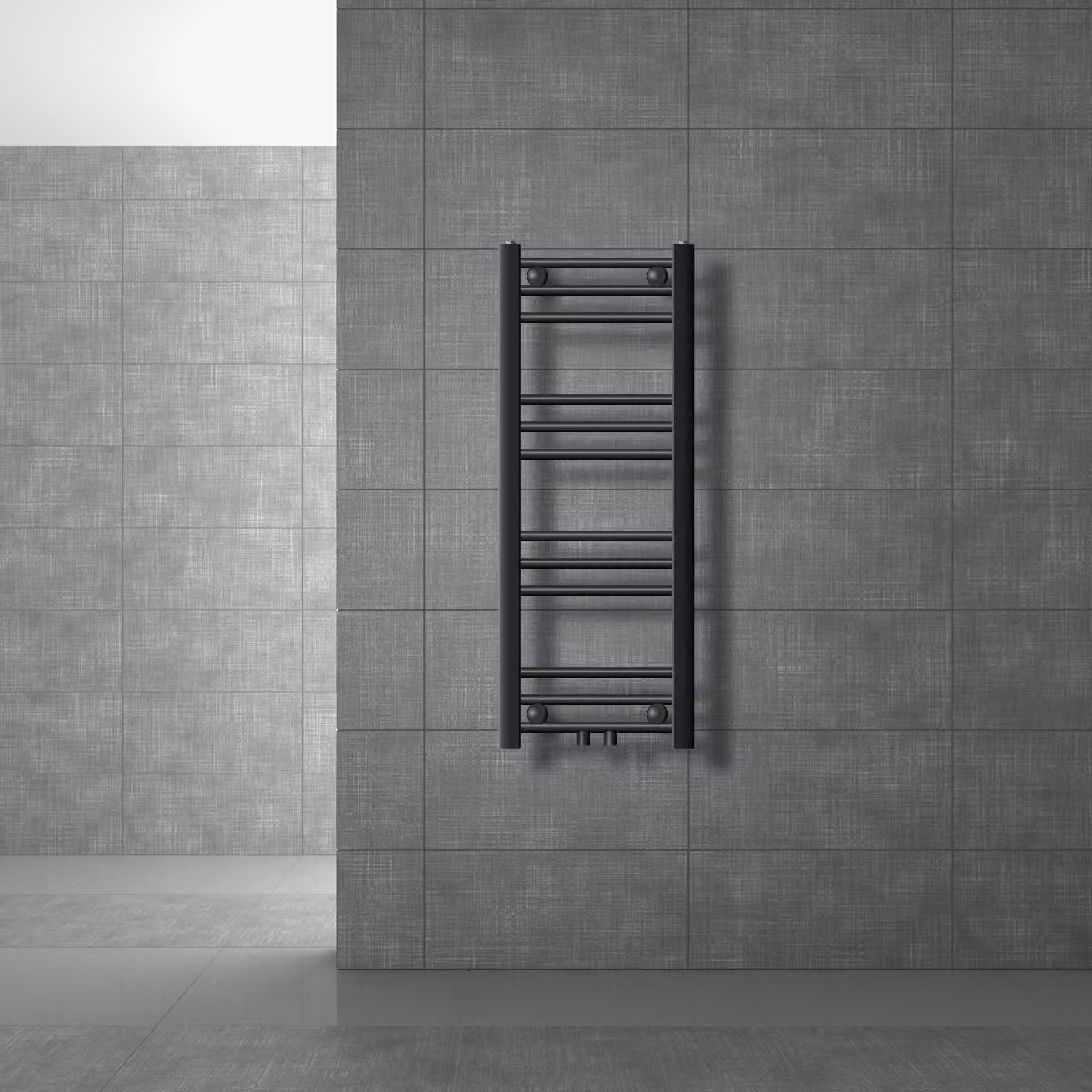 LuxeBath radiatore bagno Sahara, 300x800 mm, antracite, diritto con attacco centrale, senza elemento riscaldante