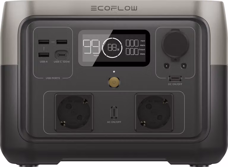 EcoFlow River 2 MAX, centralina portatile da 512Wh per campeggio, potenza 220W