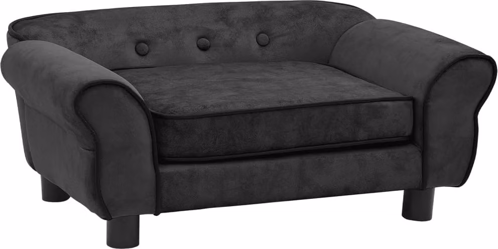 The Living Store Divano per cani Grigio scuro 72x45x30 cm in peluche