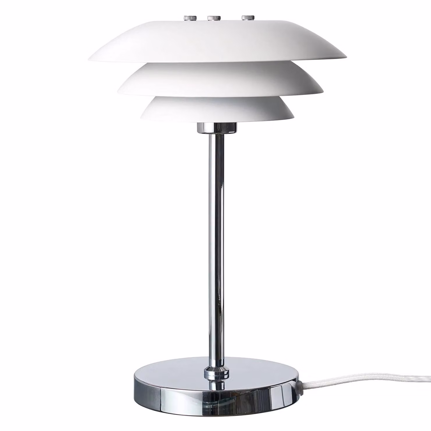 Dyberg Larsen Lampada da tavolo DL20, Bianco / Opale, Soggiorno / Sala da pranzo, Metallo, Scandinavo, Lampada da tavolo