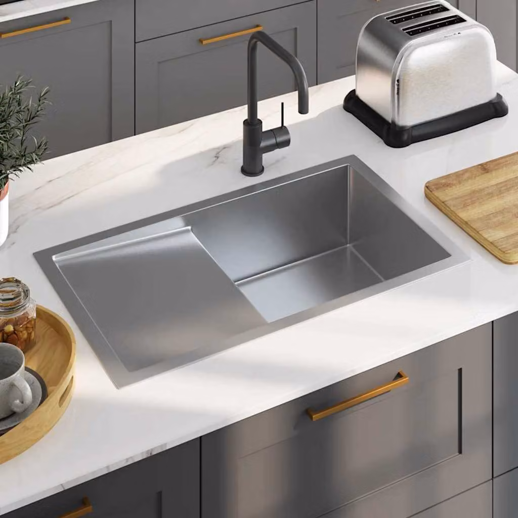 Lavello da Cucina vidaXL in Acciaio Inox Color Argento L/P/H: 75 x 44 x 20 cm – 1