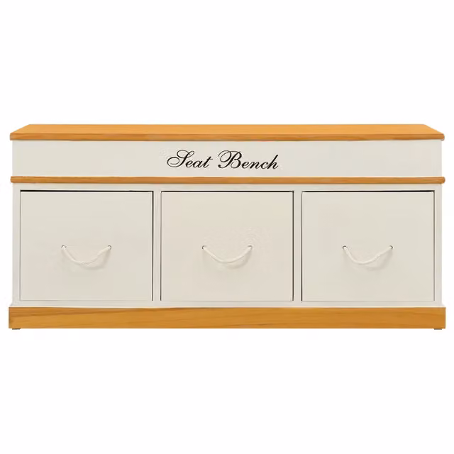 Cassapanca con scarpiera moderna in legno bianco per ingresso e camera da letto L/P/H: 110 x 35 x 45 cm